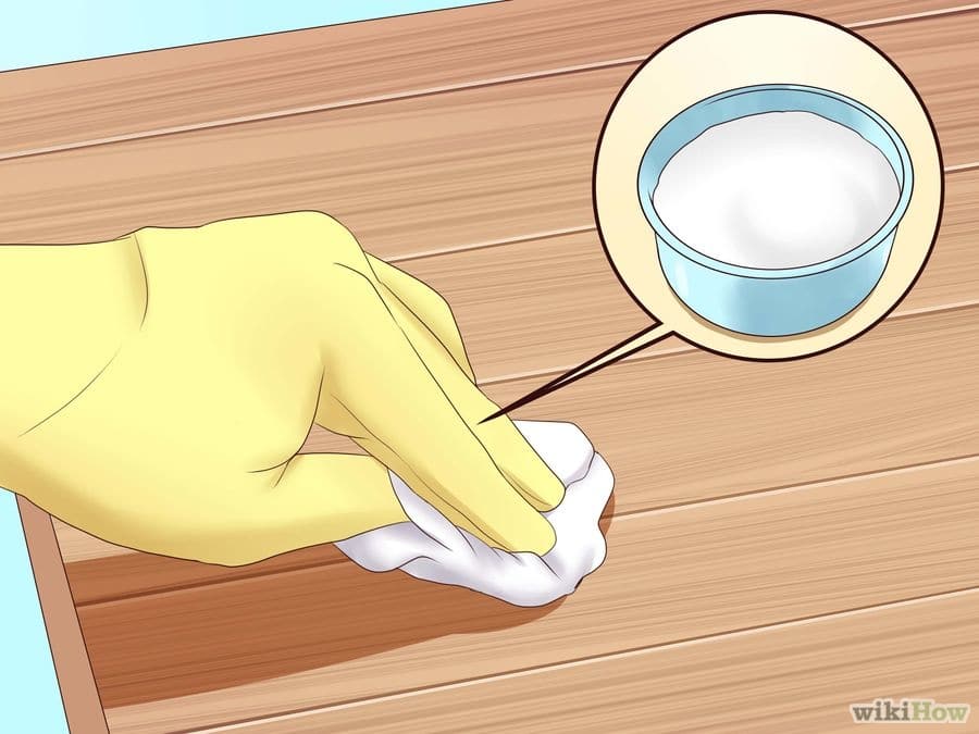 how to remove a white heat stain from a wood table