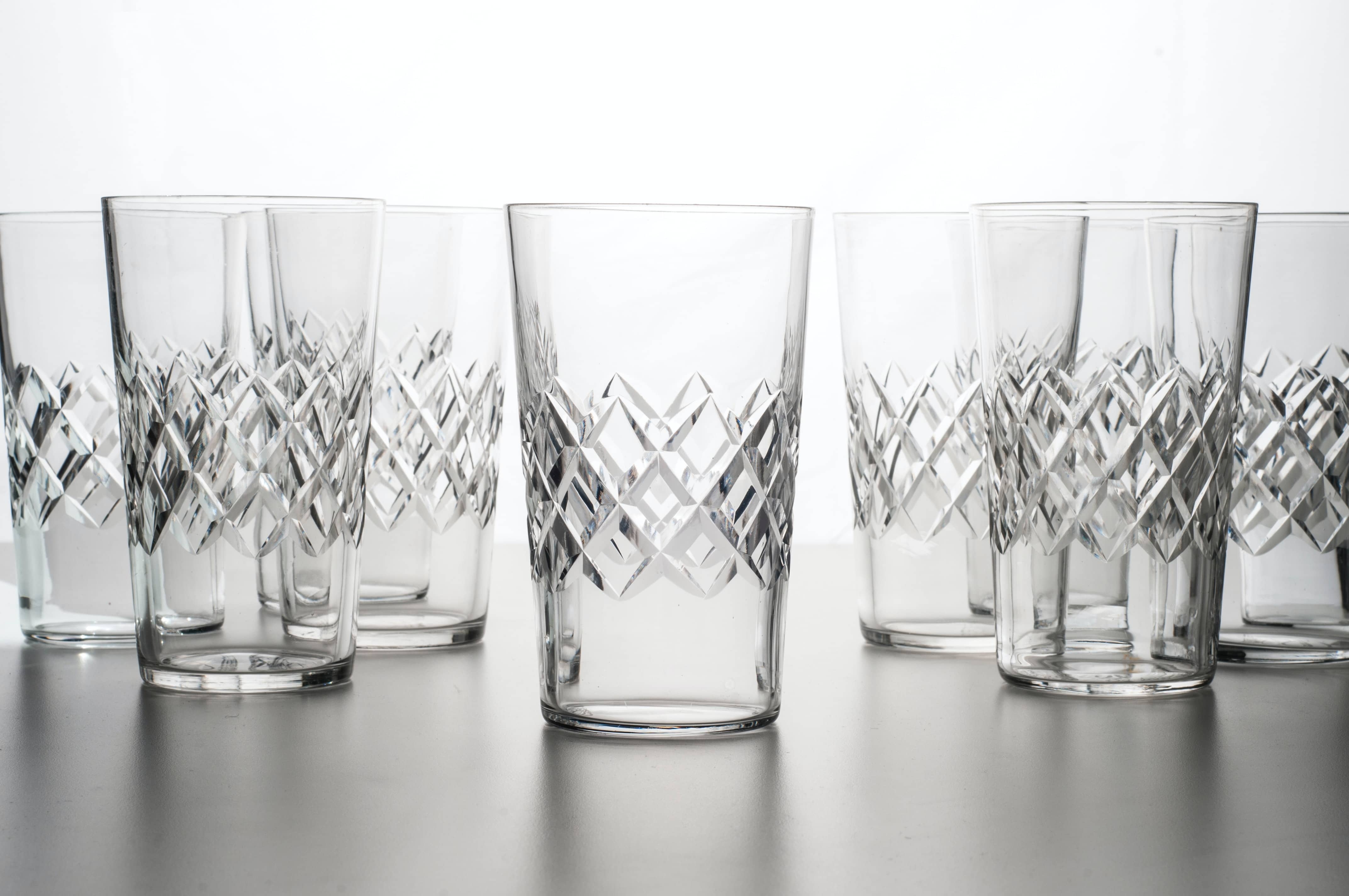 Where should drinking glasses be stored