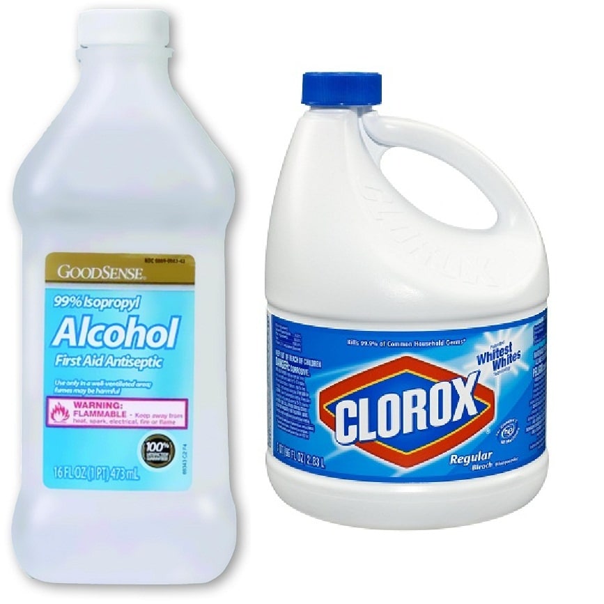 alcohol and bleach