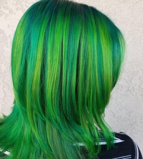 Bright green strands