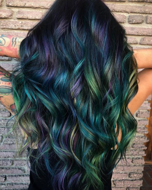 Purple Green Balayage