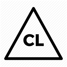 A white triangular with CL letters inside