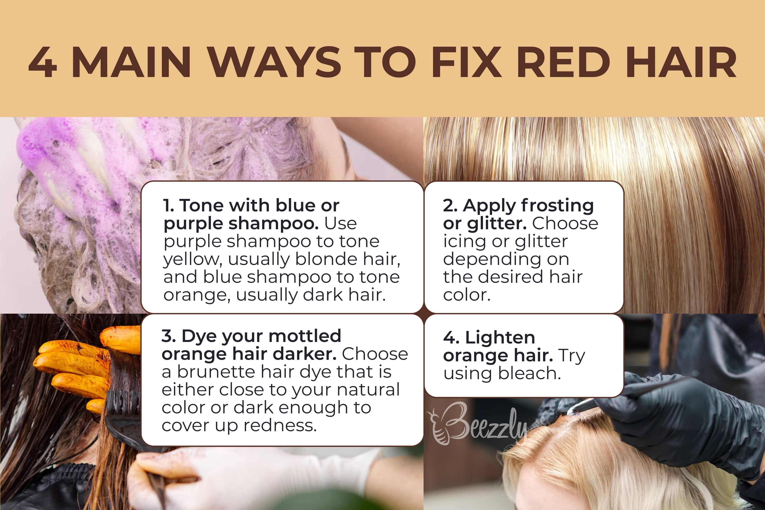 4 main ways to fix red hair