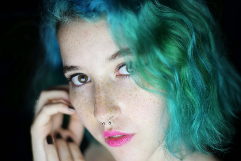 Camo Green and Blue Hair - wide 9