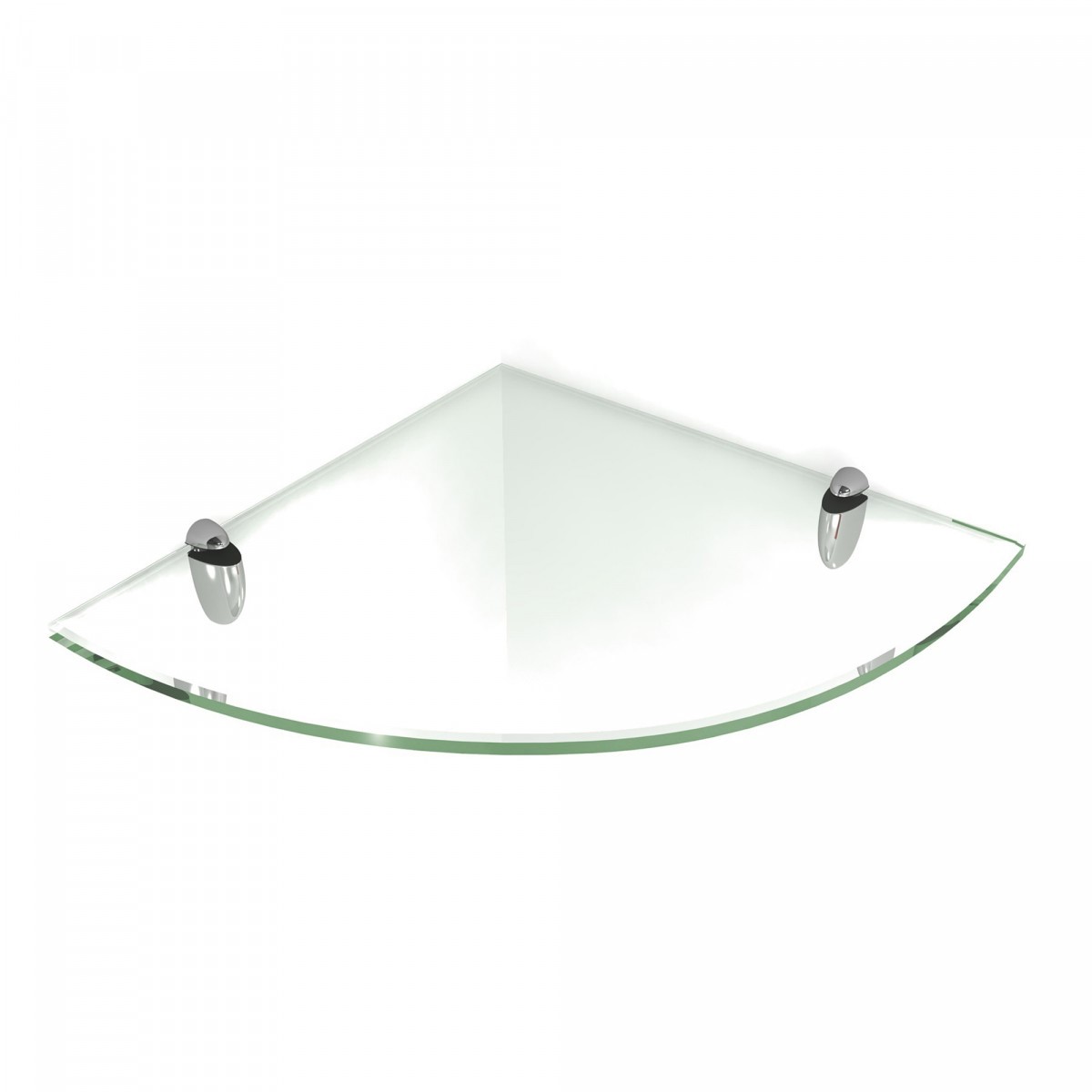 Quarter Circle Corner Glass Shelves