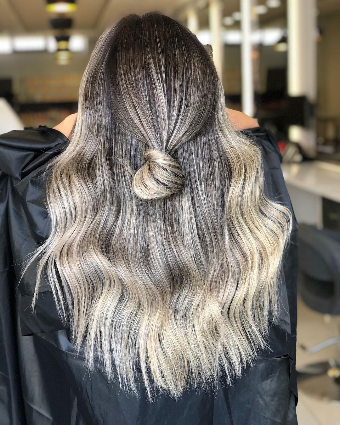 Black to White Ombre