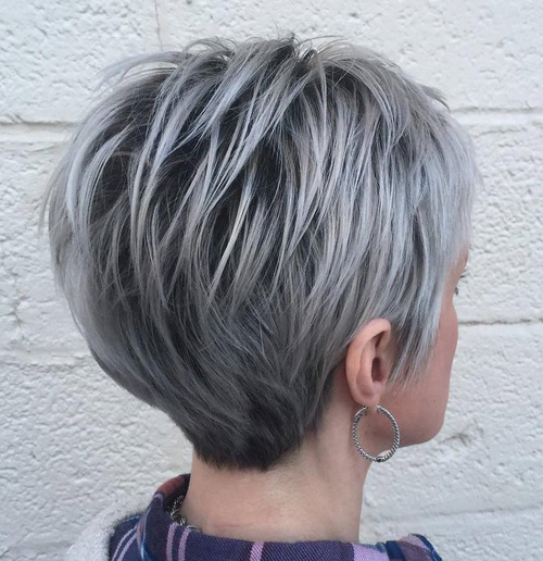 Ash-gray highlights on dark hair
