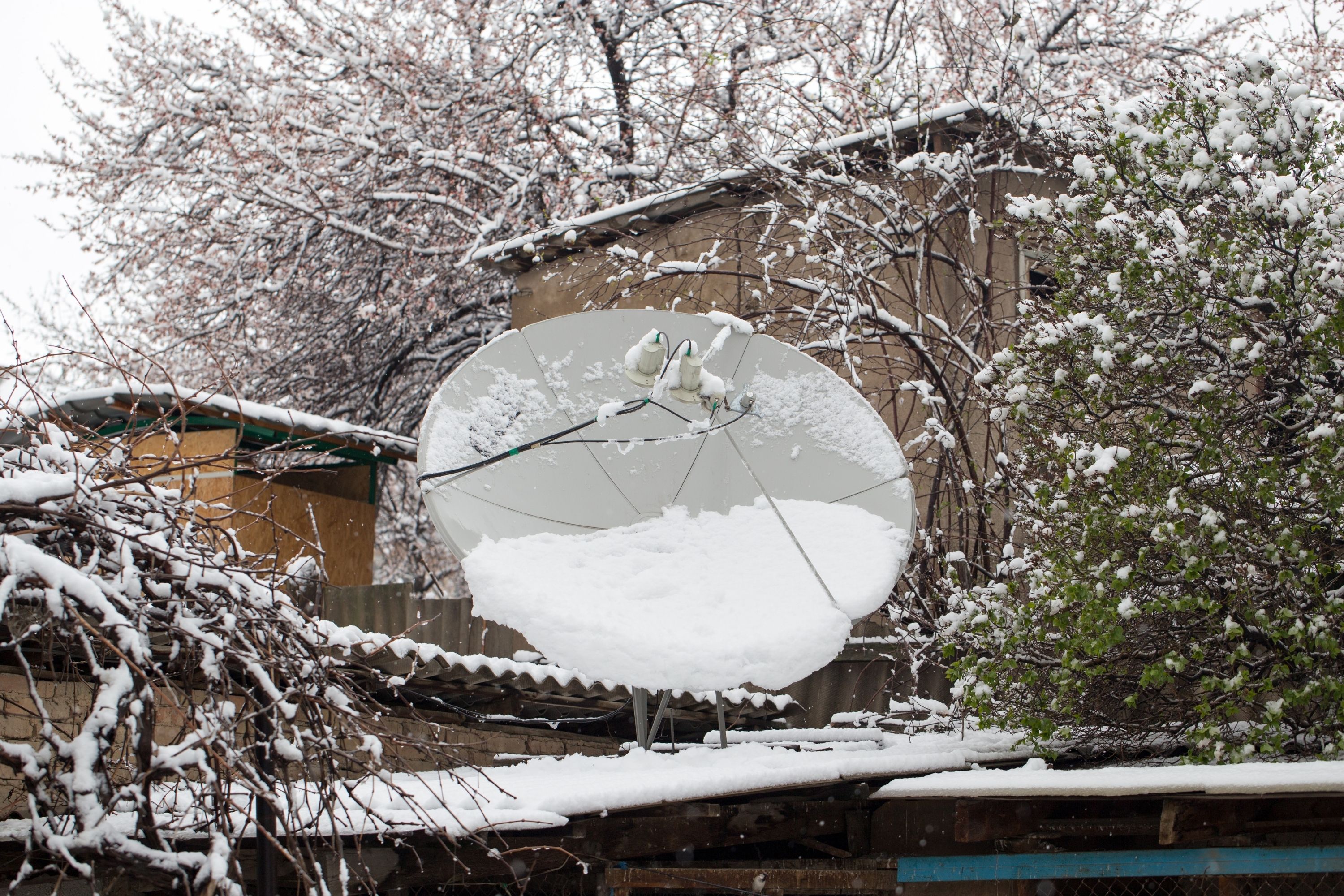 prevent ice buildup on satellite dish