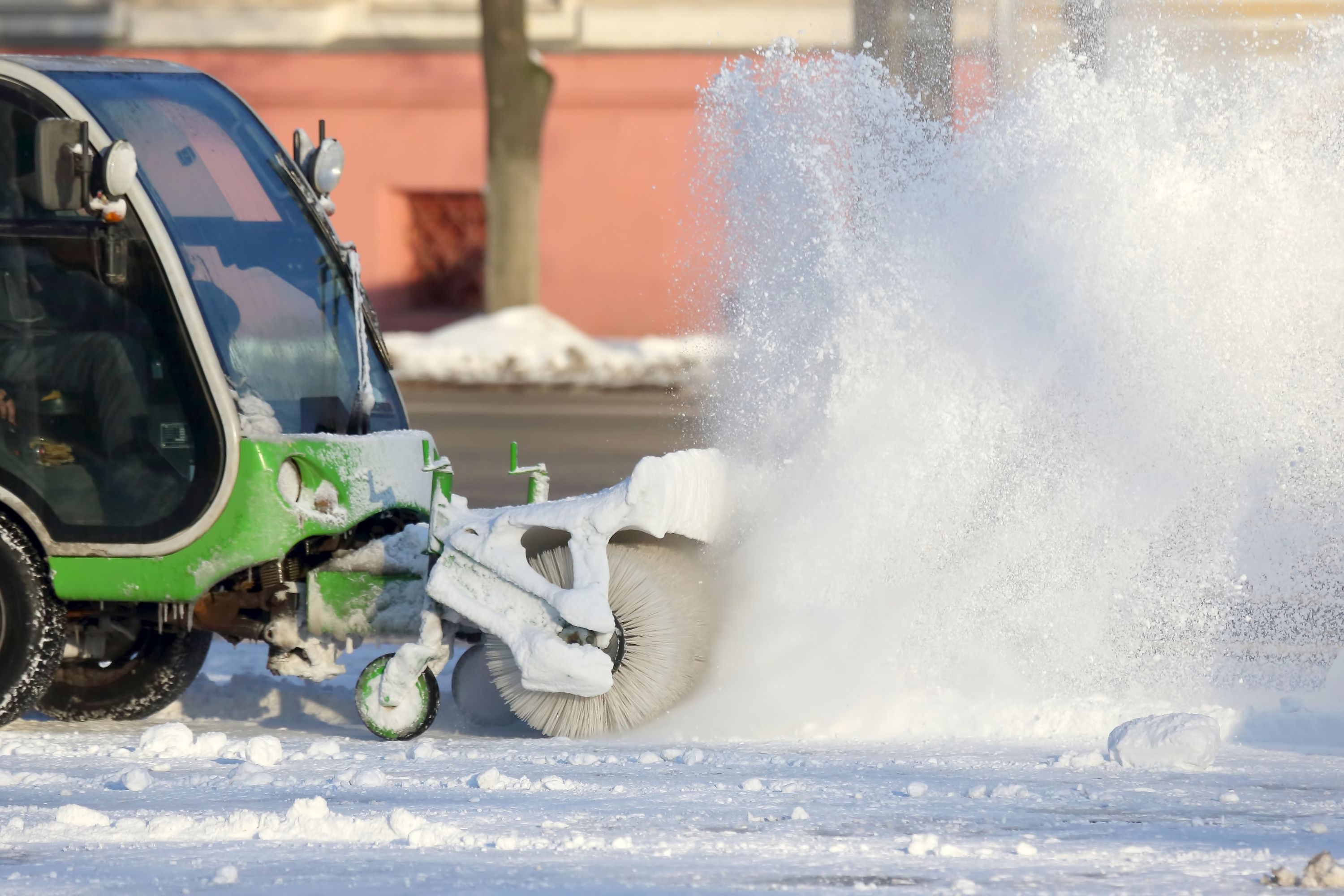 Removing Snow From a Gravel Driveway With a Leaf Blower