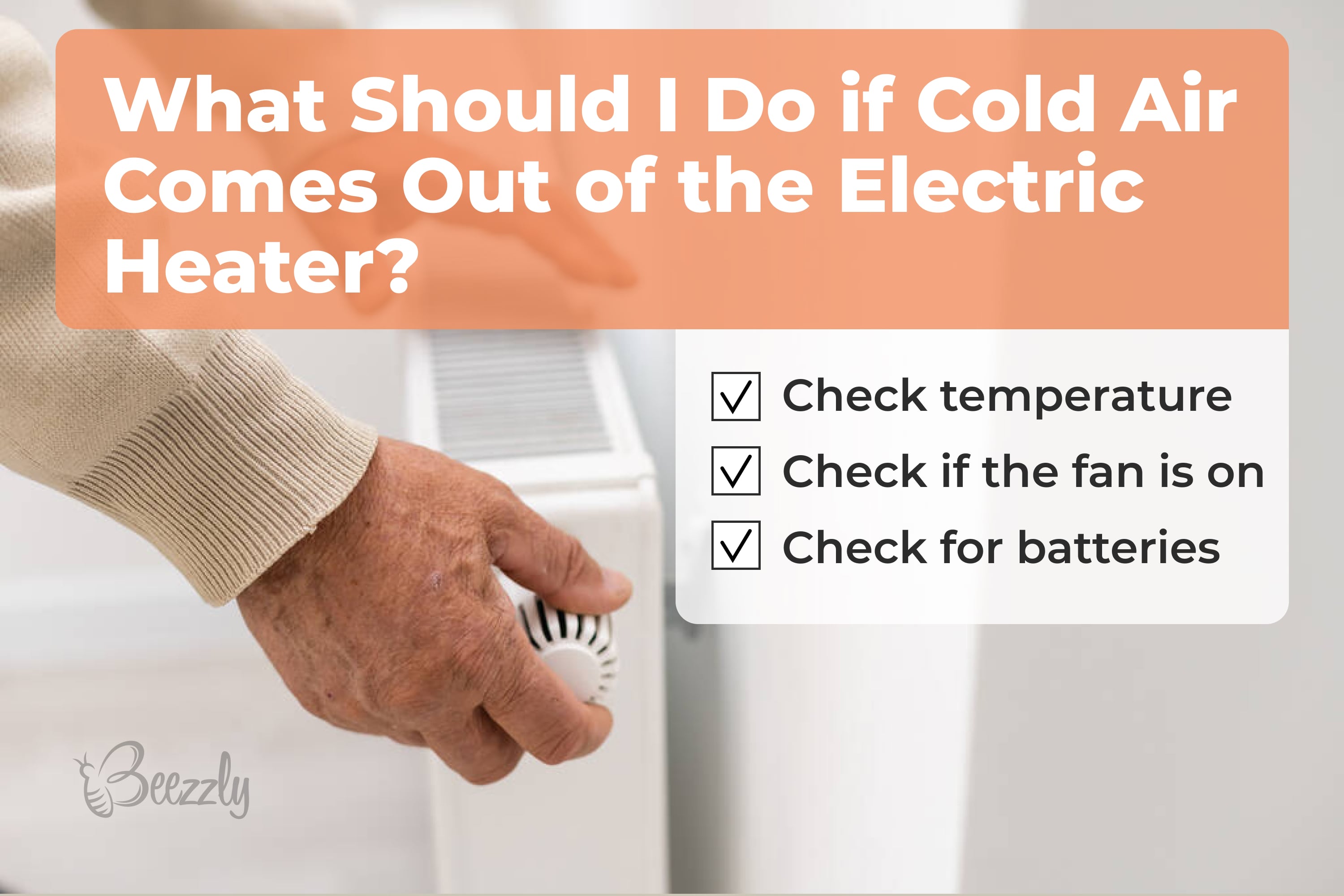 What should I do if cold air comes out of the electric heater