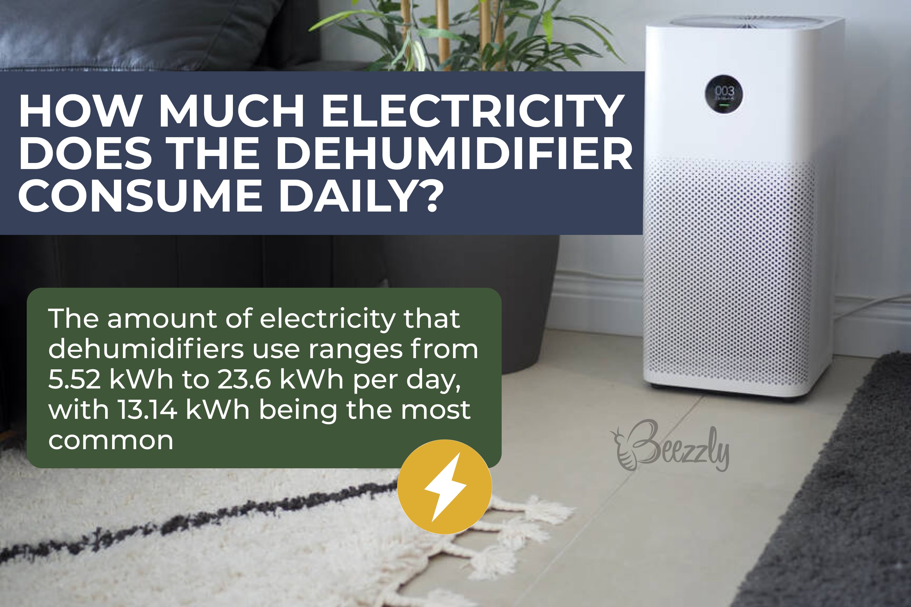 How much electricity does the dehumidifier consume daily