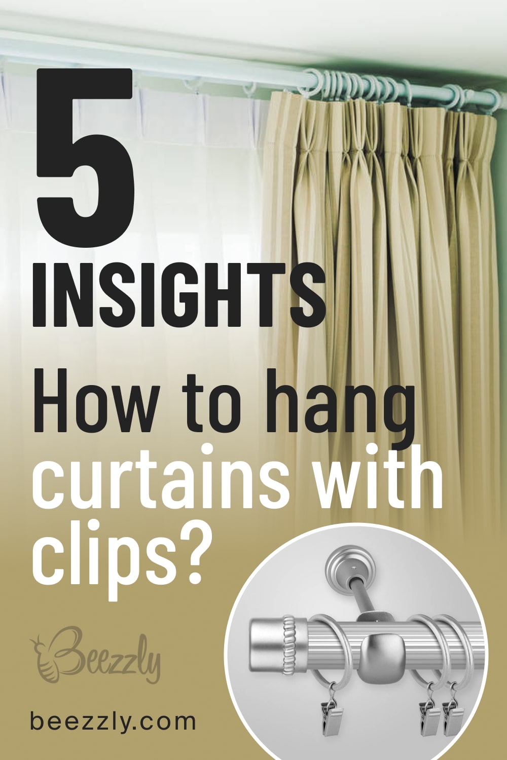 5 insights. How to hang curtains with clips