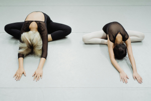 Woman in butterfly pose for pelvic flexibility