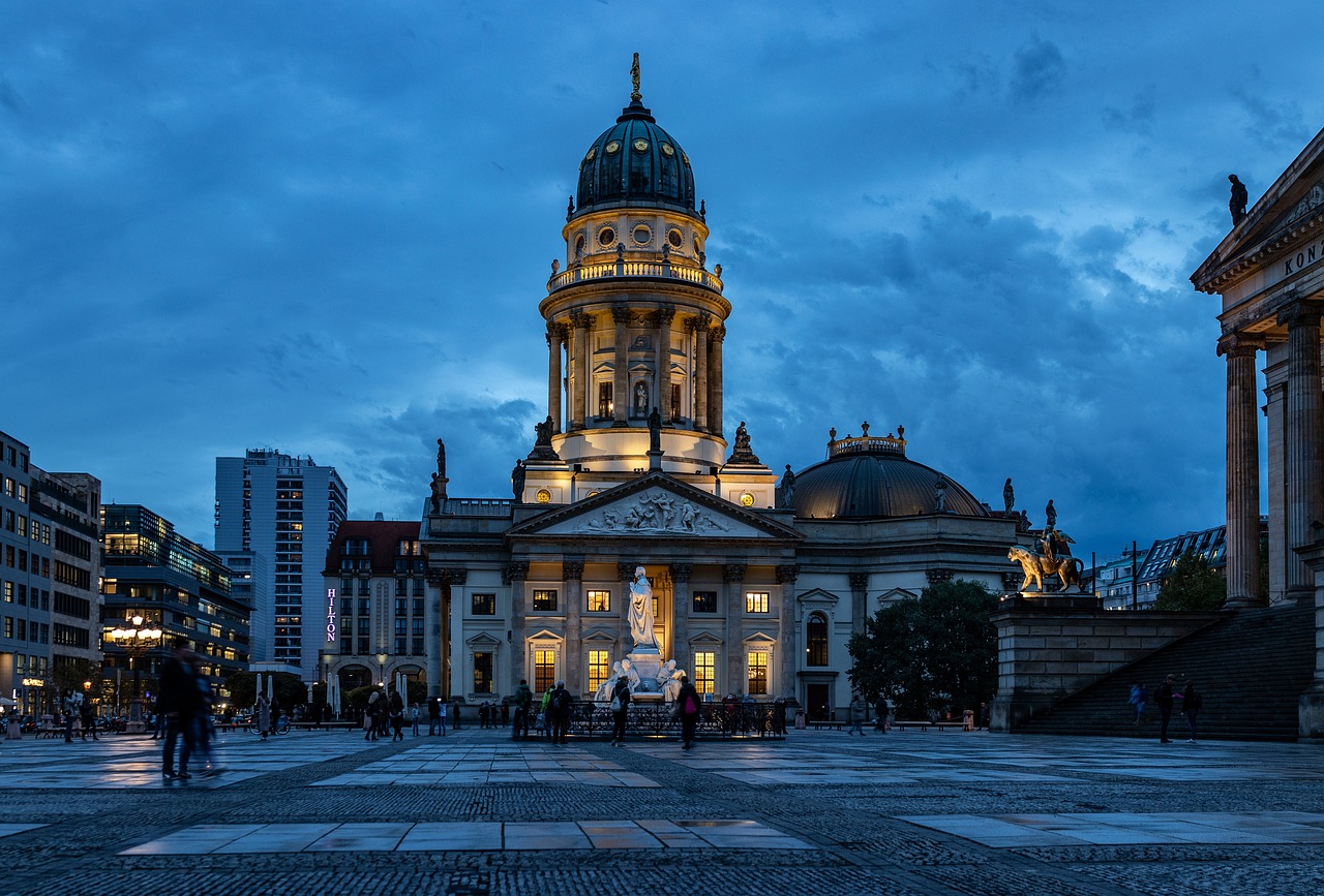 Blue hour view of Berlin Cathedral