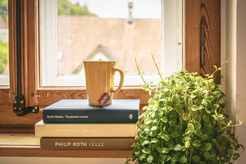 Organized Space with Tea and Books
