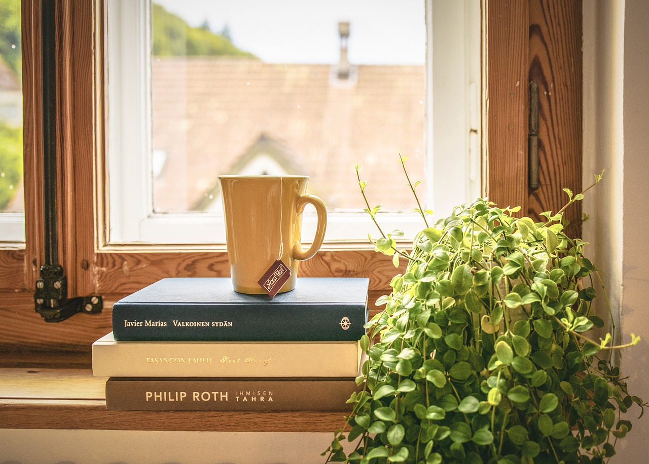 Organized Space with Tea and Books