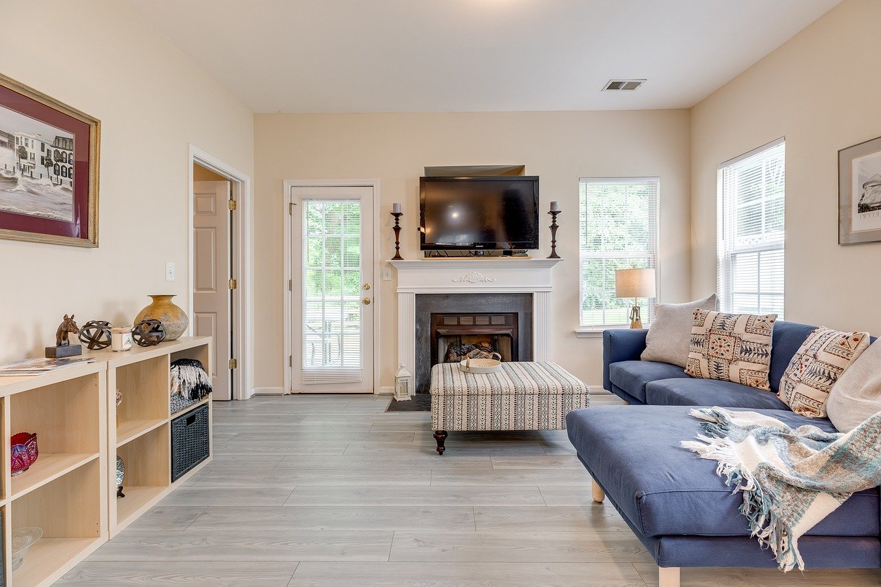 Clean and Organized Living Room