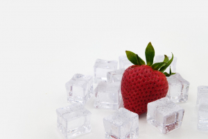 A stack of clear ice cubes.