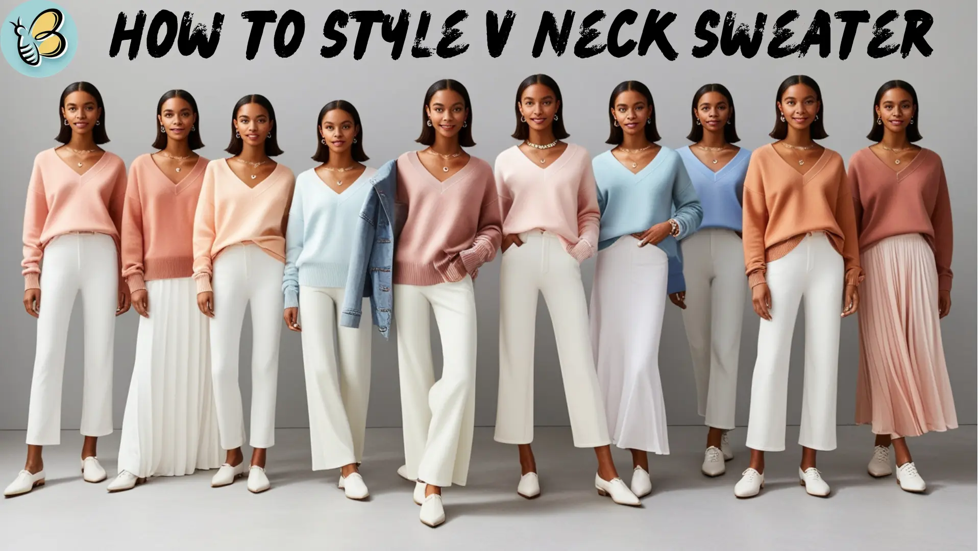 How to stlye V neck sweater