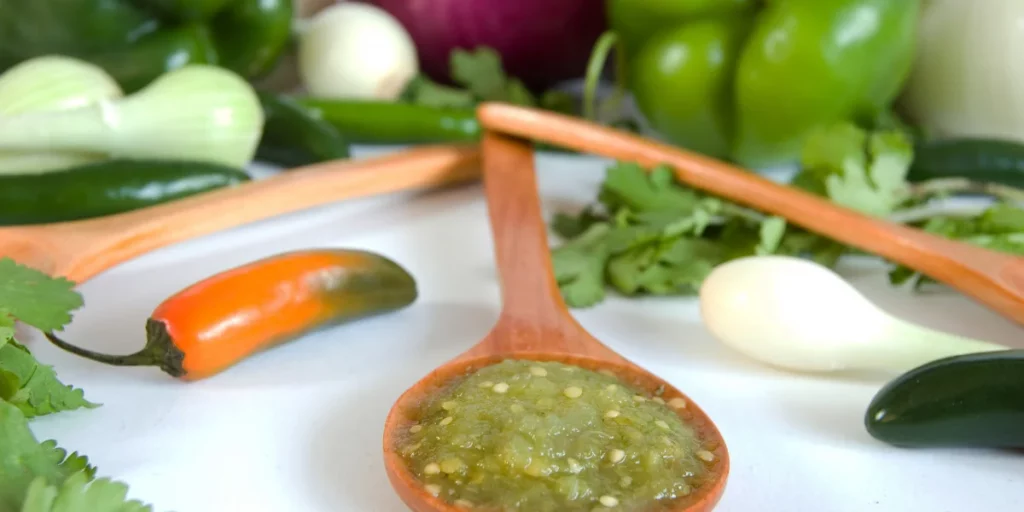 a salsa recipe uses green pepper​