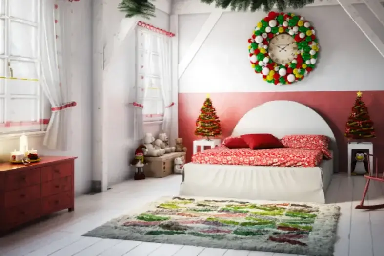 decorating ideas for bedroom with avocado green in the rug