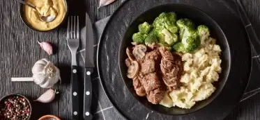 slow cooker beef tips and mushrooms​